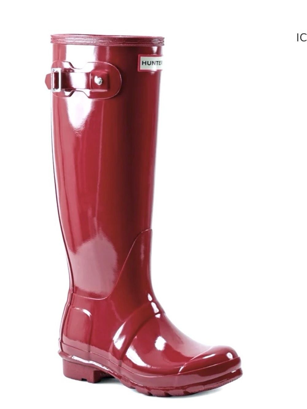 HUNTER Original Tall Gloss Waterproof Rain Boot, burgandy - Picture 2 of 7